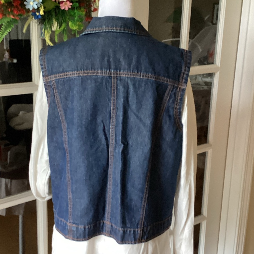 Denim Vest with Button Closure - Picture 3 of 11